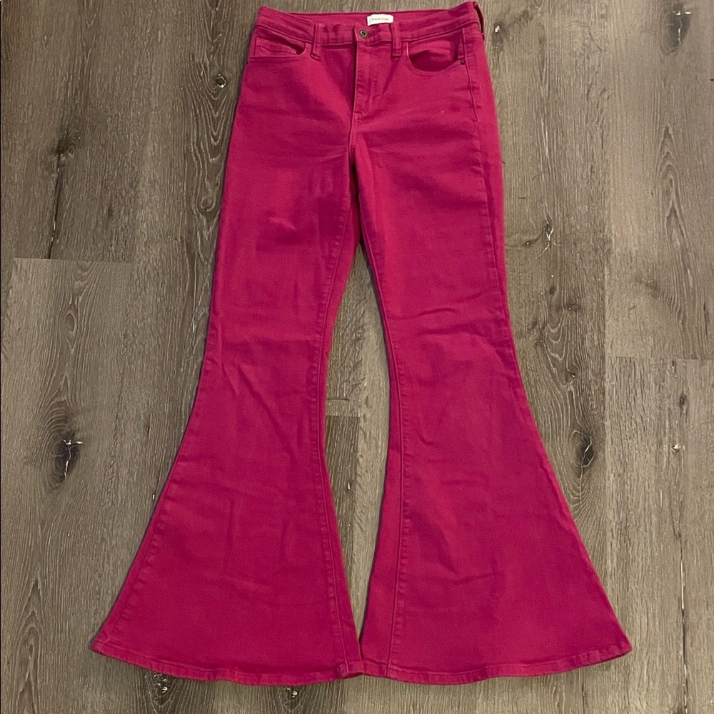 Sneak Peek Vibrant Pink Flare Jeans